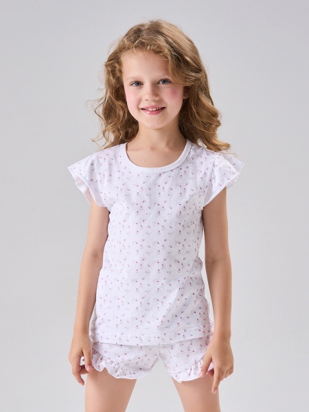 картинка 294541092 Пижама: Футболка, шорты "Тюльпаны" от Котмаркот