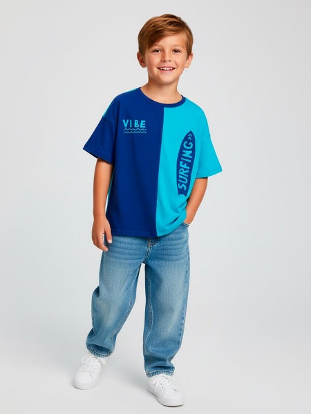 800837 Футболка детская для мальчика фото / КотМарКот