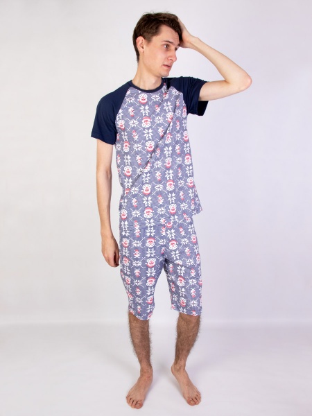 картинка 30246 Мужская пижама: Футболка, шорты "XOXO" от Котмаркот